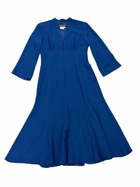 Donna Morgan NWT Royal Blue Midi Dress with Button Placket